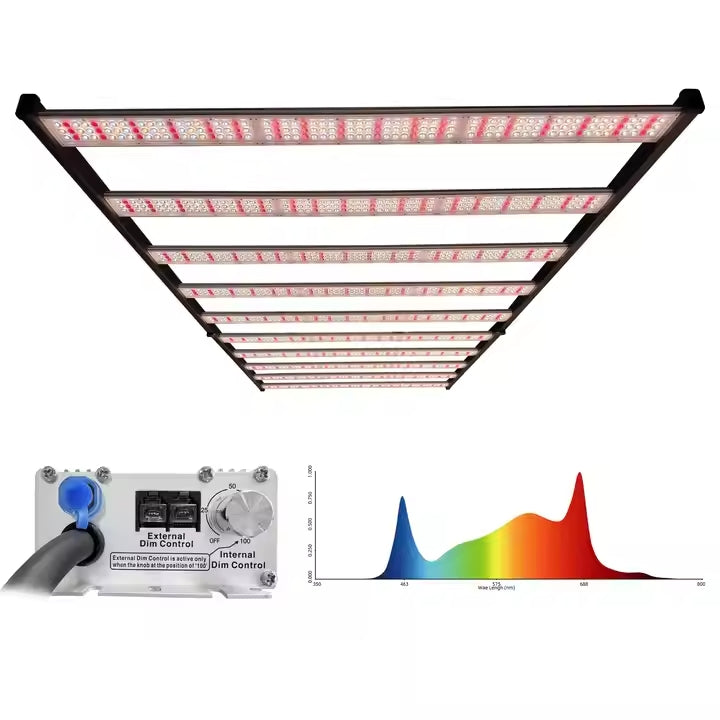RedFarm 4x8ft 1200w Led Grow Light Full Spectrum for Indoor Plants 1200w 1500w Full Spectrum Grow Lights Led High Efficacy RedFarm